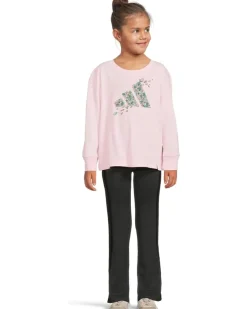 adidas Kids Graphic Tee Flare Pant Set (Toddler/Little Kid)