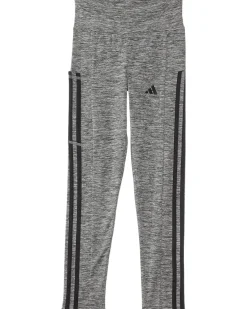 adidas Kids 3 Stripe Melange Cellphone Pocket Leggings (Big Kid)