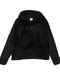 adidas Kids 3-Stripes Sherpa Hooded Pullover (Big Kid)