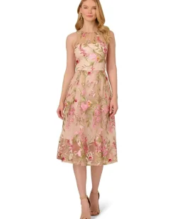 Adrianna Papell Embroidered Fit and Flare Women's