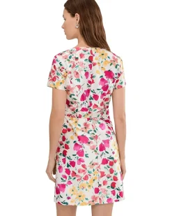Adrianna Papell Printed Mikado Short Dress Women's