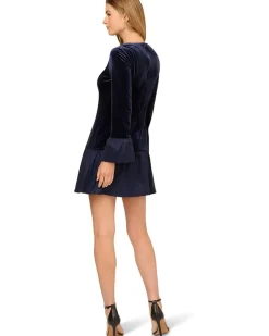 Adrianna Papell Velvet Combo Midi Dress Women's