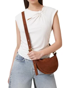 AllSaints Half Moon Suede Crossbody