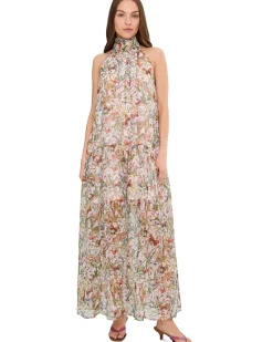 Avec Les Filles Drop Waist High Collar Sleeveless Maxi Women's