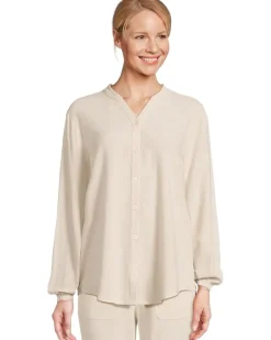 Barefoot Dreams Linen Blend Blouse Women's
