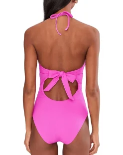 BECCA Modern Edge Rib Mira Pleated V-Wire One-Piece Women's