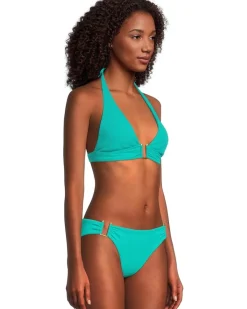 BECCA Modern Edge Rib Mira U Buckle Halter Top Women's