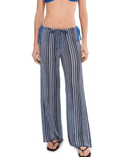 BECCA Seaside Crochet Knit Split Leg Pants Women's
