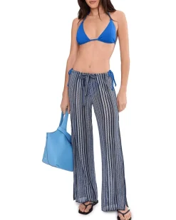BECCA Seaside Crochet Knit Split Leg Pants Women's