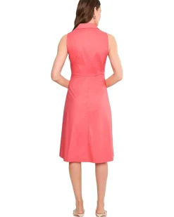 Calvin Klein Collared Twist Front Cotton Dress Women's