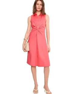 Calvin Klein Collared Twist Front Cotton Dress Women's