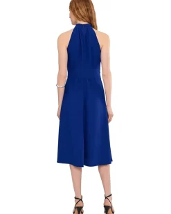 Calvin Klein High Neck Twist Front Gauze Dress Women's