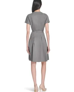 Calvin Klein Melange Suiting Belted Aline Women's