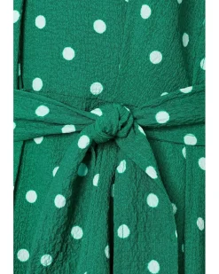 Calvin Klein Polka Dot Gauze Self Tie Shirt Dress Women's