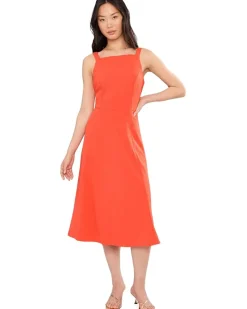 Calvin Klein Scuba Crepe Square Neck A-Line Dress Women's