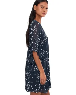 Calvin Klein 3/4 Sleeve Chiffon Shift Dress Women's