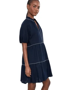 CeCe Contrast Trim Babydoll Dress Women's