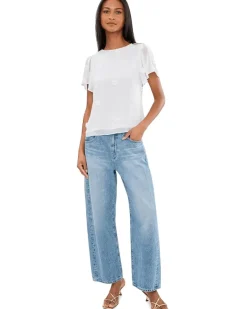 CeCe 3D Flower Applique Crew Neck Top Women's