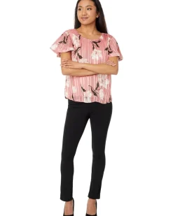 CeCe Flowy Pleated Blouse Women's