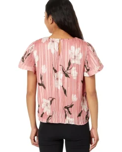 CeCe Flowy Pleated Blouse Women's