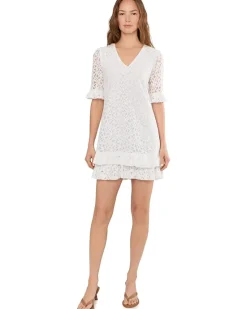 CeCe Lace V-neck Shift Dress Women's