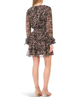 CeCe Long Sleeve V-neck Dress Women's