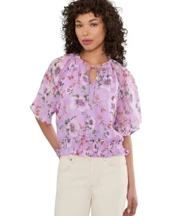 CeCe Ruffle Raglan Keyhole Tie Top Women's
