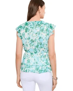 CeCe Ruffle Tie Wrap Top Women's