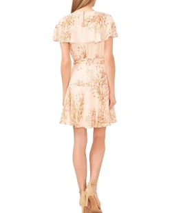 CeCe Ruffle Yoke Waist Tie Dress Women's