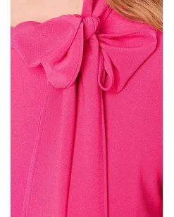 CeCe Short Sleeve Tie Neck Bow Knit Top Women's