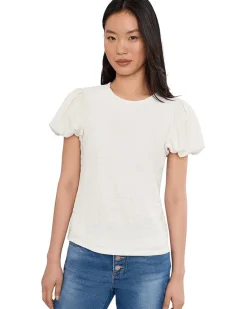 CeCe Textured Knit Bubble Sleeve Top Women's