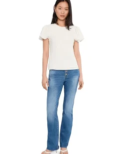 CeCe Textured Knit Bubble Sleeve Top Women's