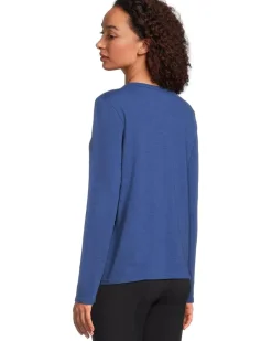 Elliott Lauren Garment Dye Tees - Long Sleeve V-Neck Knit Top Women's