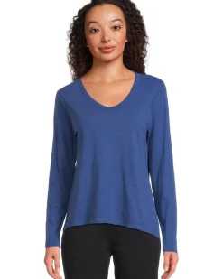 Elliott Lauren Garment Dye Tees - Long Sleeve V-Neck Knit Top Women's