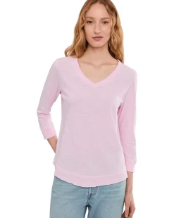 Elliott Lauren Garment Dye Tees - V-Neck 3/4 Sleeve Tee Women's