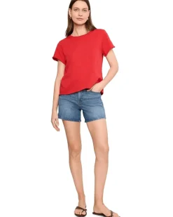 Elliott Lauren Garment Dye Tees - Short Sleeve Crew Neck Tee Women's