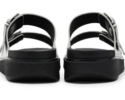 FitFlop Gen FF Buckle Tumbled Leather Two Bar Slides Women's