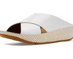 FitFlop Lulu Lux Graphic-weave Leather Cross Slides Women's