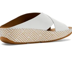 FitFlop Lulu Lux Graphic-weave Leather Cross Slides Women's
