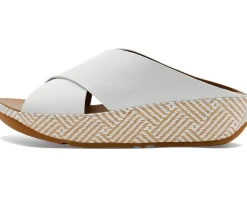 FitFlop Lulu Lux Graphic-weave Leather Cross Slides Women's