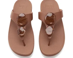 FitFlop Lulu Marbled-Stone Toe-Post Sandals Women's