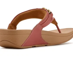 FitFlop Lulu Square-Chain Leather Toe-Post Sandals Women's