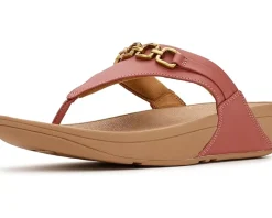 FitFlop Lulu Square-Chain Leather Toe-Post Sandals Women's