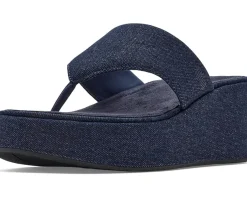 FitFlop Platfforms Denim Wedge Toe-Post Sandals Women's