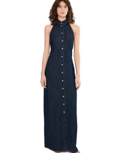 7 For All Mankind Halter Long Shirt Dress Women's