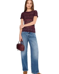 Free People Angelina Lace Tee Women's