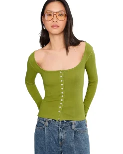 Free People End Game Pointelle Long Sleeve Women's