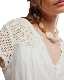 Free People Glimmer Embroidered Top Women's