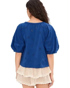 Free People Jessie Eyelet Tee Women's