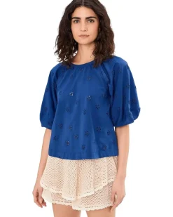 Free People Jessie Eyelet Tee Women's